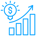 Revenue generated growth icon