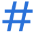 hashtag-symbol blue 2